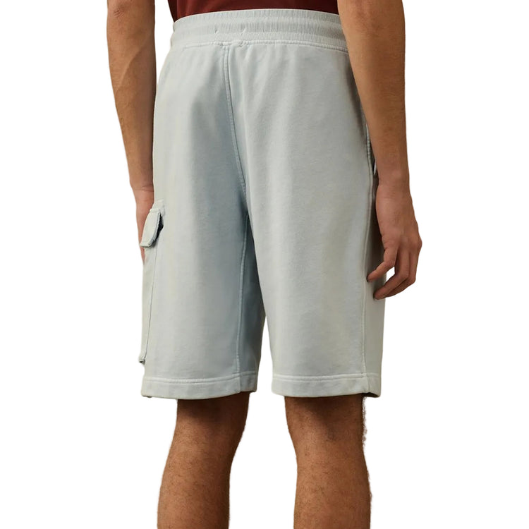 Cotton Diagonal Fleece Resist Dyed Lens Bermudas - Casual Basement