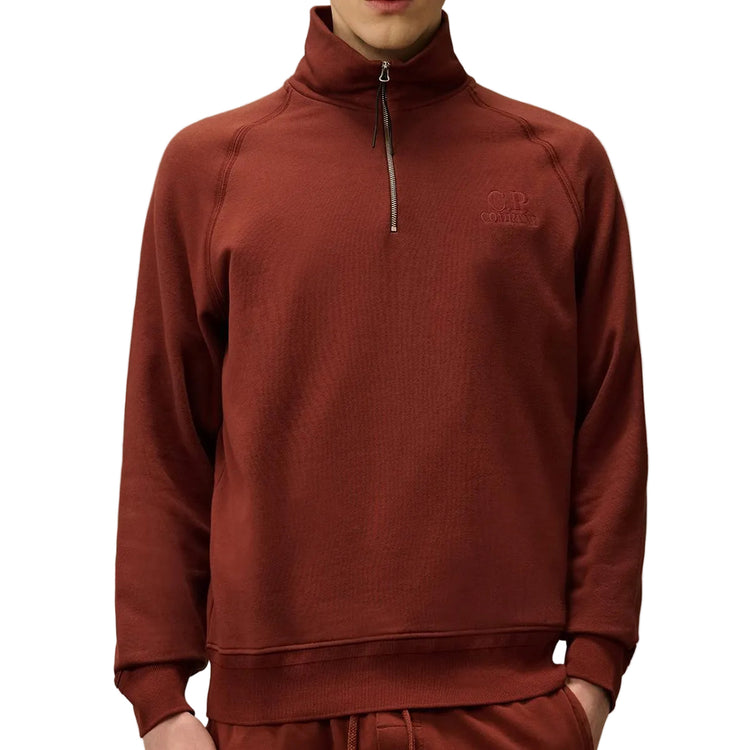 Diagonal Fleece Quarter Zip Logo Sweatshirt - Casual Basement