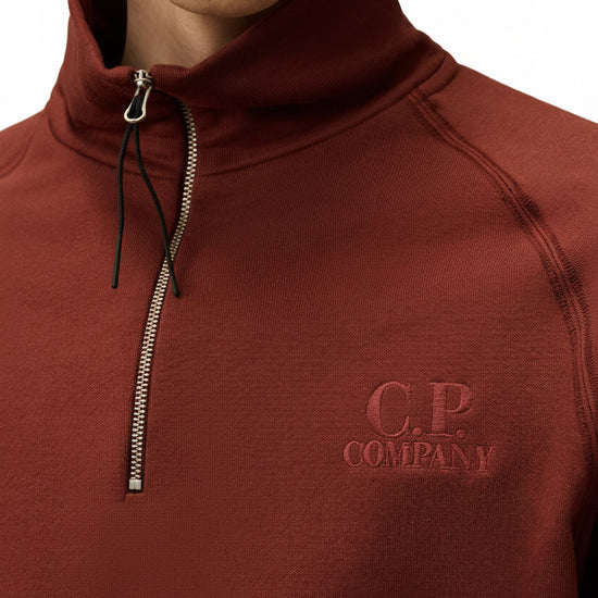 Diagonal Fleece Quarter Zip Logo Sweatshirt - Casual Basement