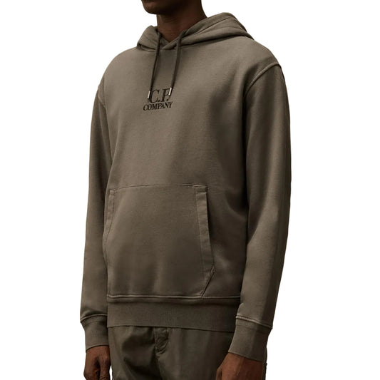 Diagonal Fleece Resist Dyed Logo Hoodie - Casual Basement