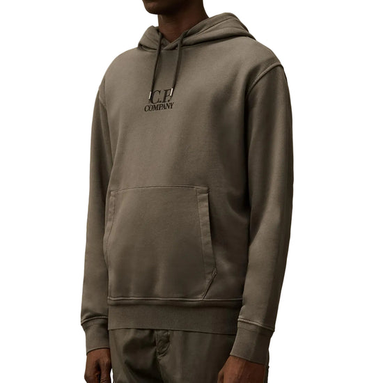 Diagonal Fleece Resist Dyed Logo Hoodie - Casual Basement