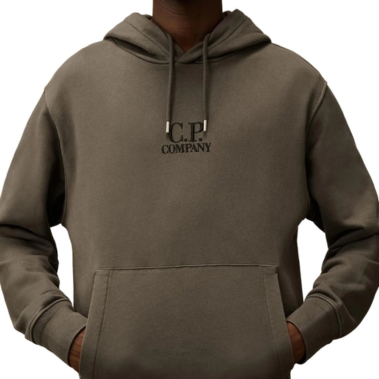 Diagonal Fleece Resist Dyed Logo Hoodie - Casual Basement