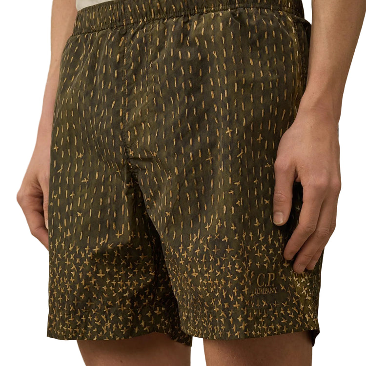 Flatt Nylon Sashiko Print Swim Shorts - Casual Basement