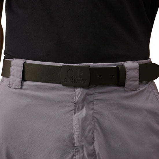 Leather Logo Buckle Belt - Casual Basement