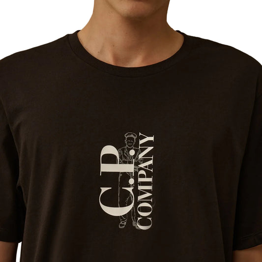 Vertical Logo Print T-Shirt - Casual Basement