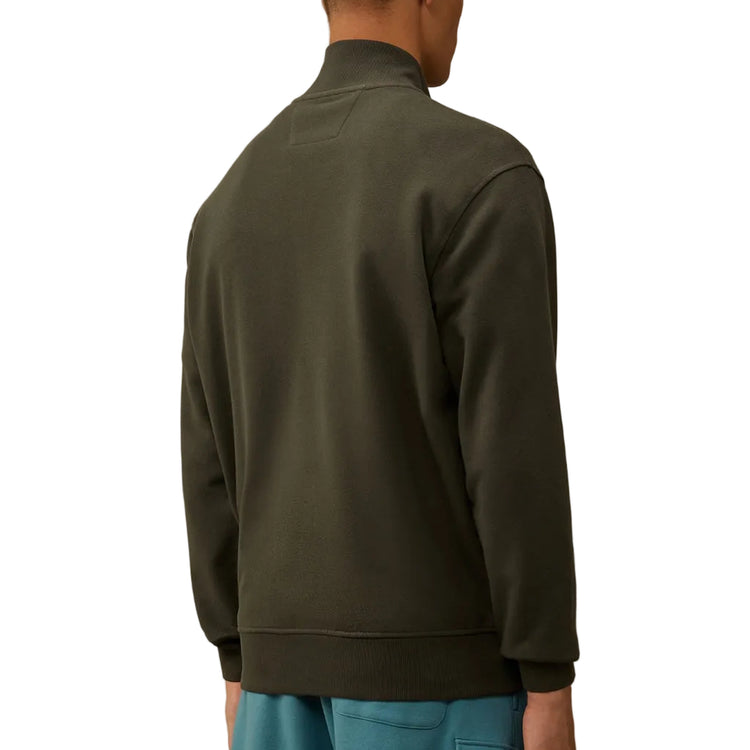 Diagonal Fleece Zip Logo Sweatshirt