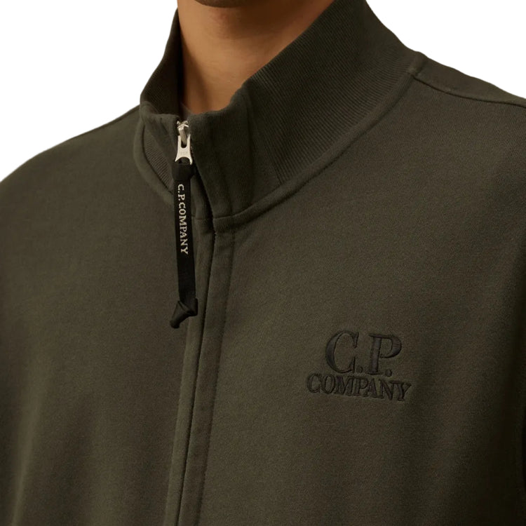 Diagonal Fleece Zip Logo Sweatshirt