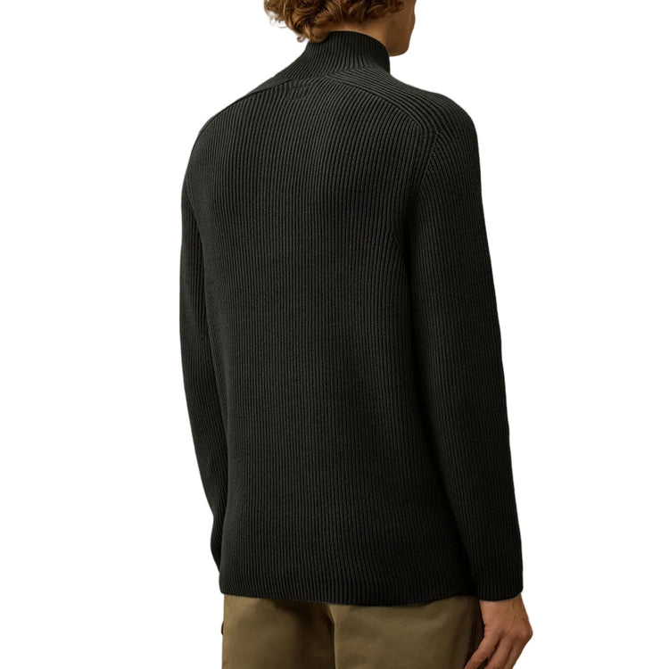 Full Rib Half Button Lens Knit