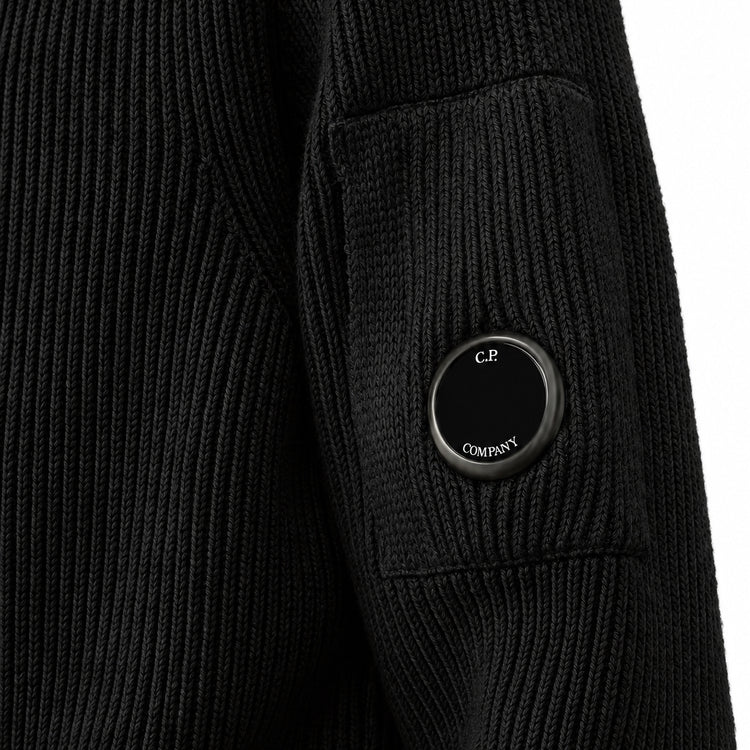 Full Rib Half Button Lens Knit