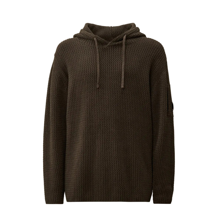 Chenille Waffle Knit Lens Hoodie