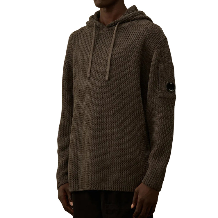 Chenille Waffle Knit Lens Hoodie