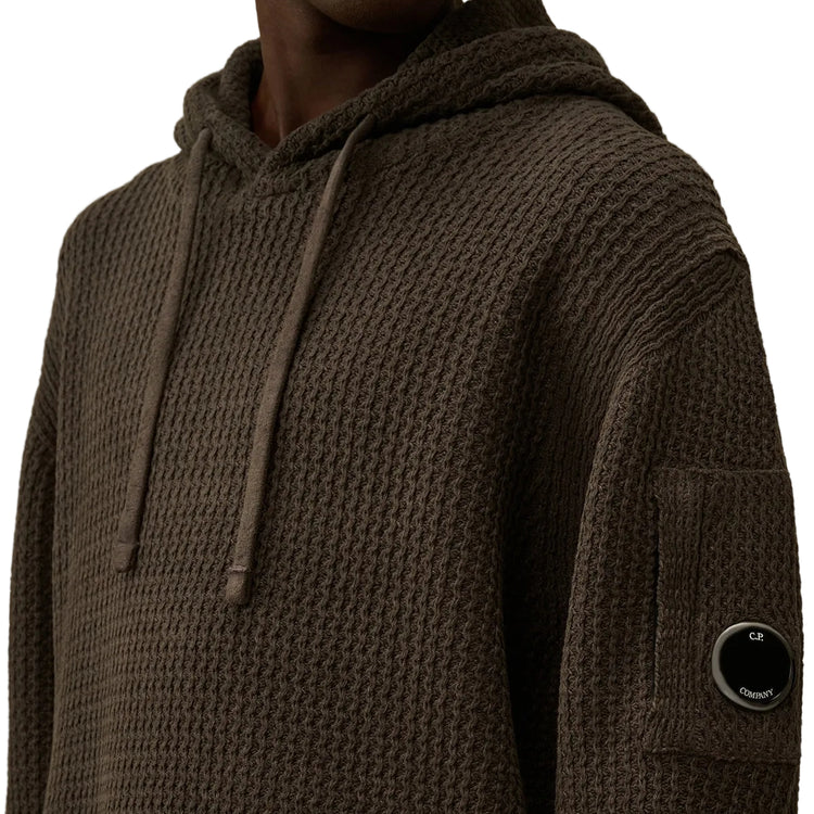 Chenille Waffle Knit Lens Hoodie