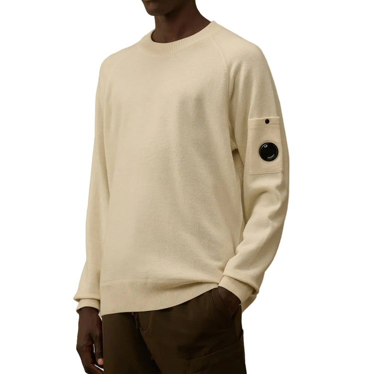 Felted Merino Wool Crewneck Lens Knit