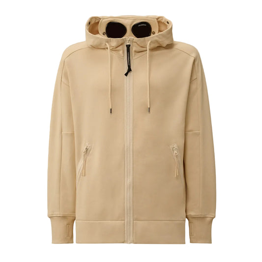 Diagonal Raised Fleece Zipped Goggle Hoodie