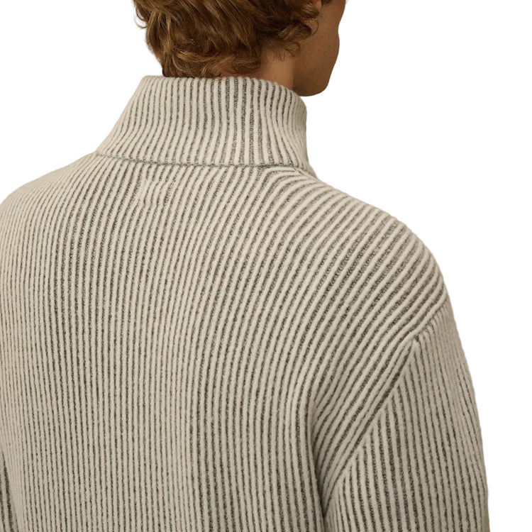 Polo Collar Quarter Zip Lens Fleece Knit