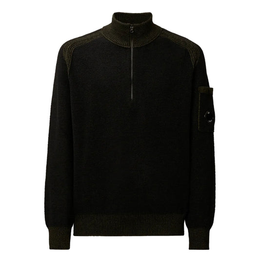 Polo Collar Quarter Zip Lens Fleece Knit