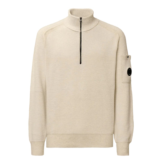 Polo Collar Quarter Zip Lens Fleece Knit