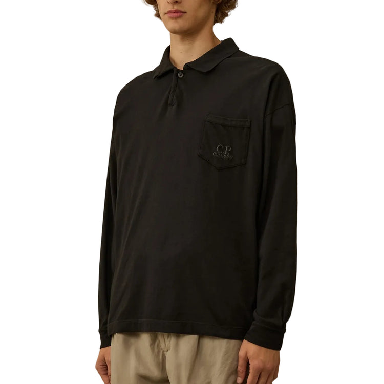 Long Sleeve Pocket Logo Jersey Polo - Casual Basement