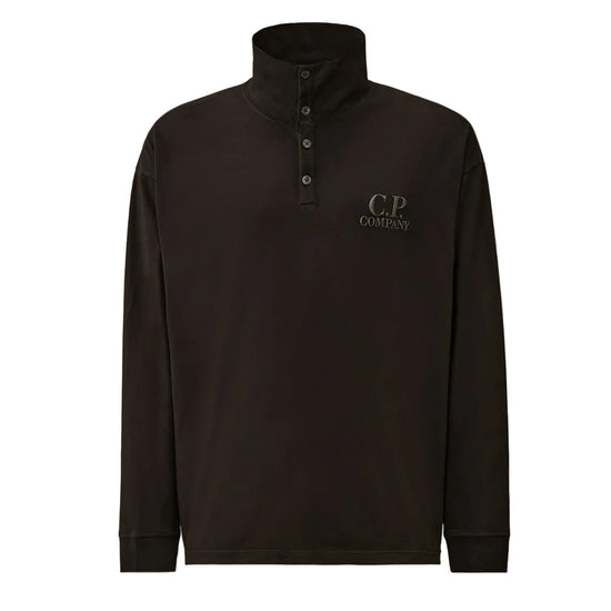 Long Sleeve Embroidered Logo Jersey Polo - Casual Basement