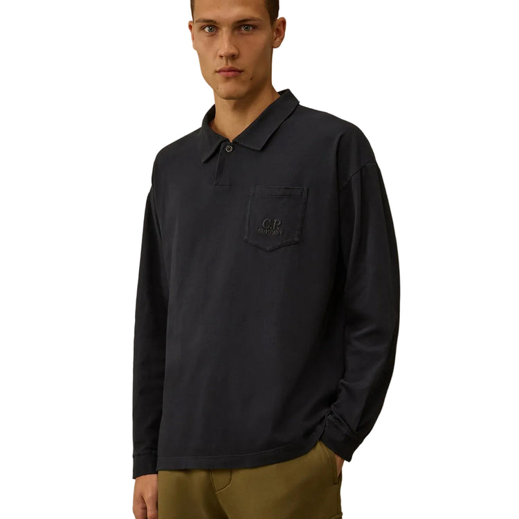 Long Sleeve Pocket Logo Jersey Polo - Casual Basement