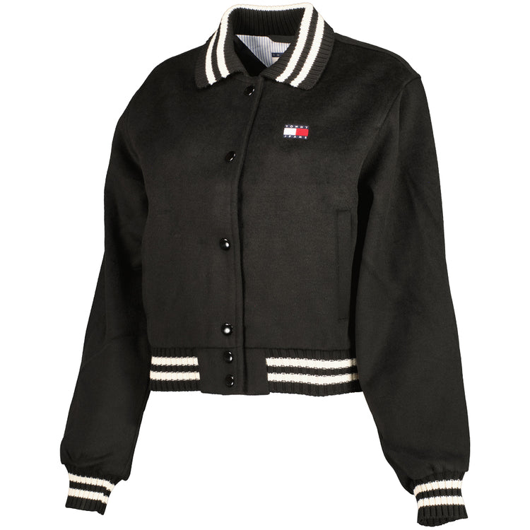 Ladies Cropped Wool Varsity Jacket