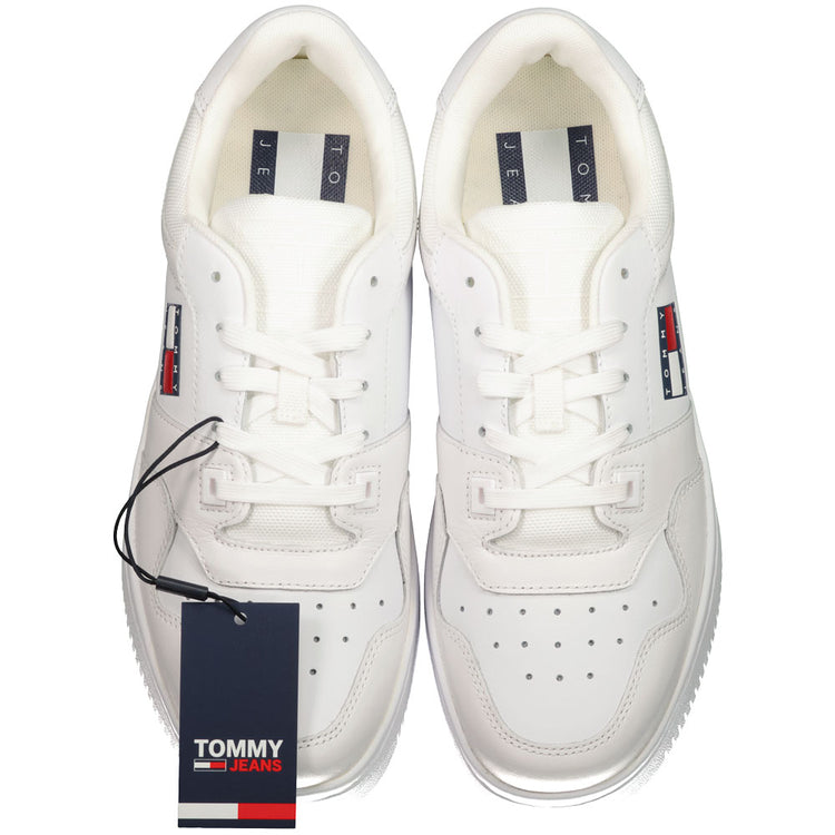 Essential Retro Leather Basketball Trainers - Casual Basement