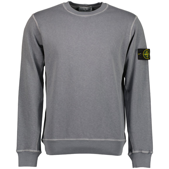 Stone Island | Malfile Fleece 'Old' Effect Sweatshirt - Avio Stone Island | Malfile Fleece 'Old' Effect Sweatshirt - Avio