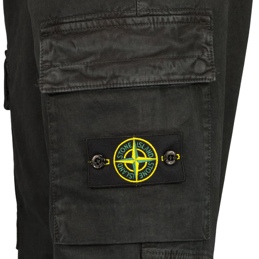 Stretch Cotton 'OLD' Effect Cargo Pants