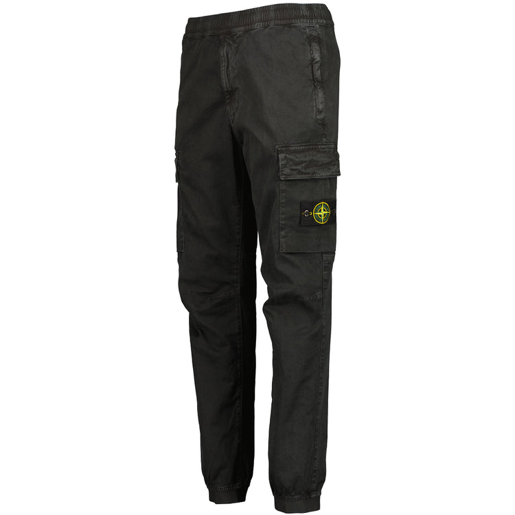 Stretch Cotton 'OLD' Effect Cargo Pants