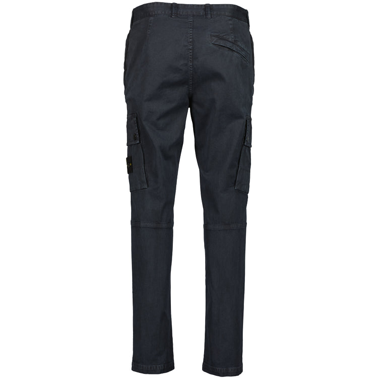 Stretch Cotton 'OLD' Effect Cargo Pants