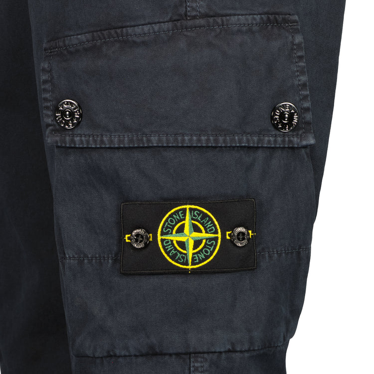 Stretch Cotton 'OLD' Effect Cargo Pants