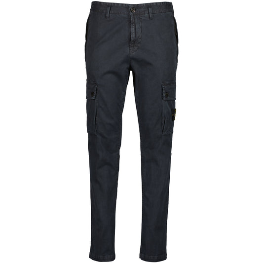 Stretch Cotton 'OLD' Effect Cargo Pants