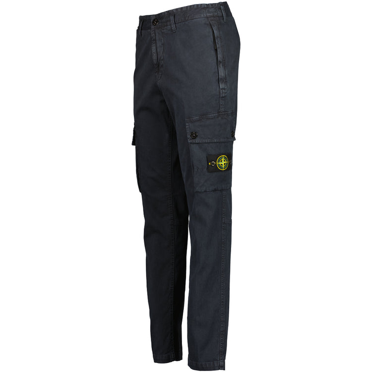 Stretch Cotton 'OLD' Effect Cargo Pants