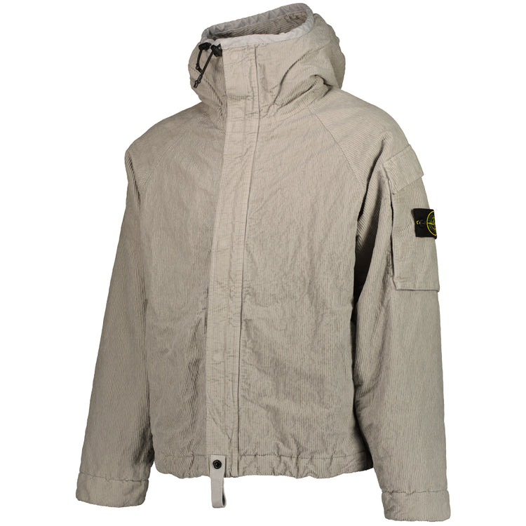 Wrinkled Corduroy Hooded Jacket