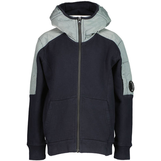 C.P. Junior Zip Up Mixed Hooded Lens Sweatshirt - Casual Basement