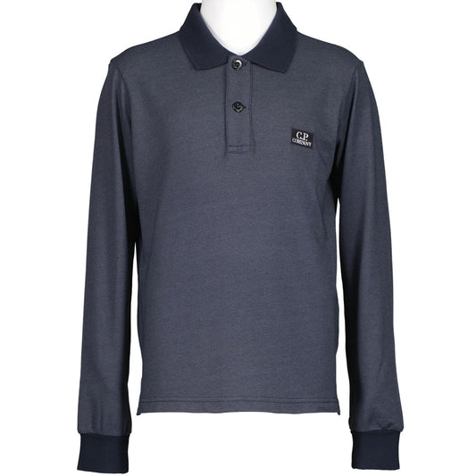 C.P. Junior Long Sleeve Logo Patch Polo Shirt - Casual Basement