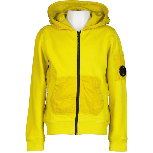 C.P. Junior Zip Up Mixed Hooded Lens Sweatshirt - Casual Basement