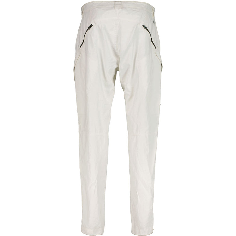 C.P. Company | C.P. Plated Linen Cargo Pants - Gauze White