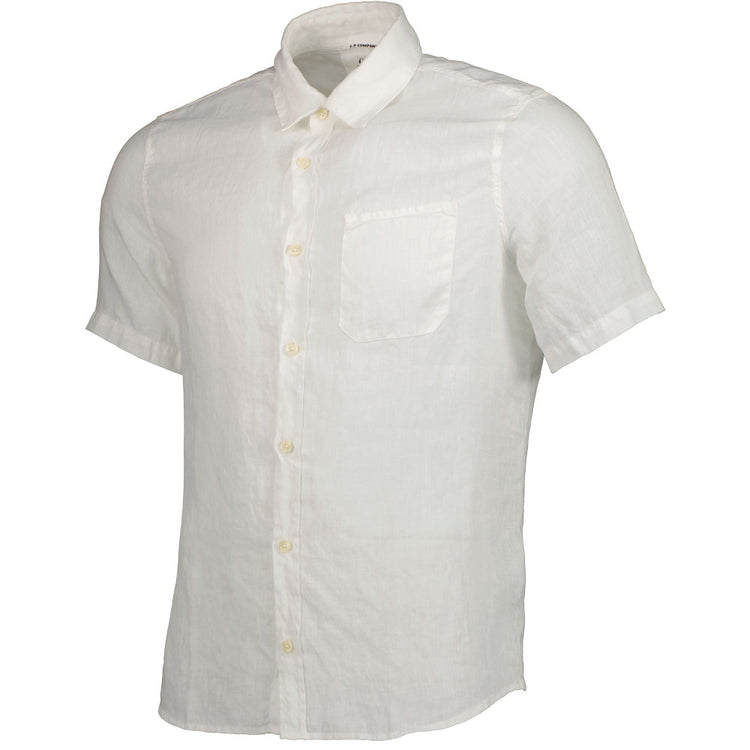 C.P. Company Short Sleeve Linen Pocket Shirt - Casual Basement