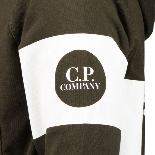 C.P. Text Print Zip Hoodie - Casual Basement