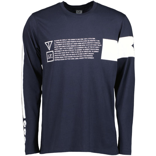 C.P. Text Print Long Sleeve T-Shirt - Casual Basement