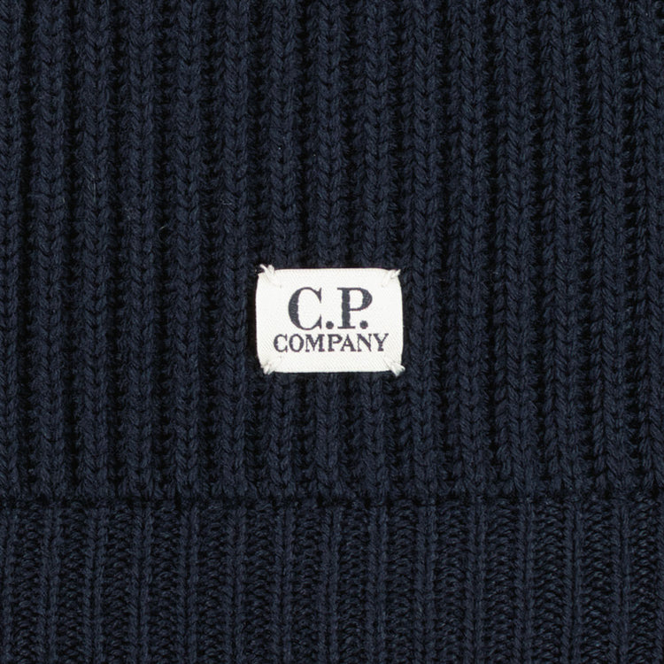 C.P. Merino Wool Ribbed Polo Collar Knit - Casual Basement