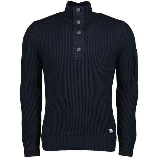 C.P. Merino Wool Ribbed Polo Collar Knit - Casual Basement
