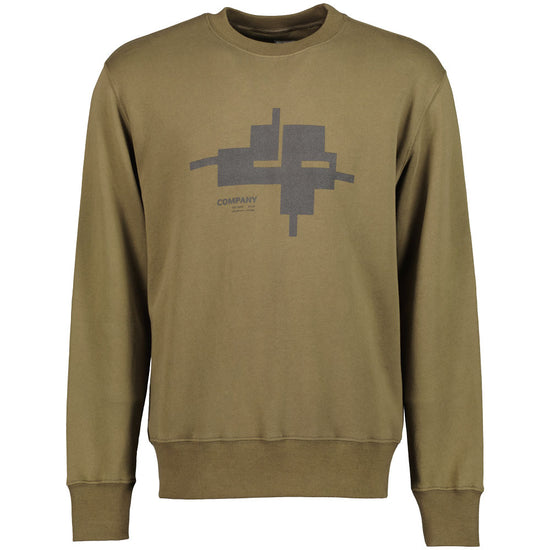 C.P. Logo Print Fleece Sweatshirt - Casual Basement