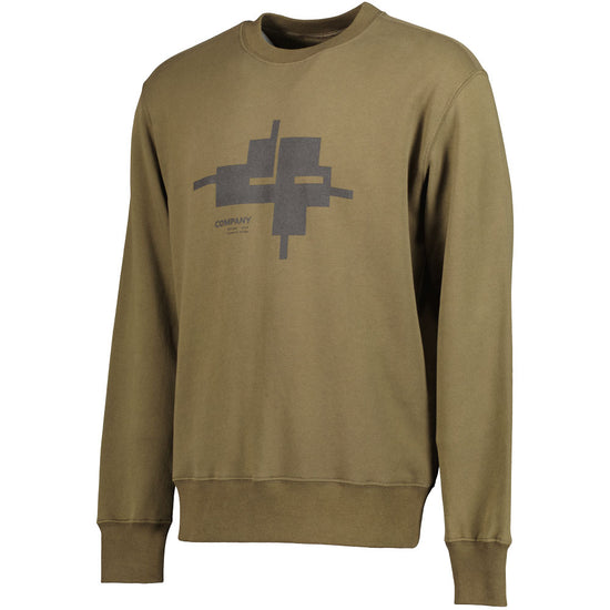 C.P. Logo Print Fleece Sweatshirt - Casual Basement