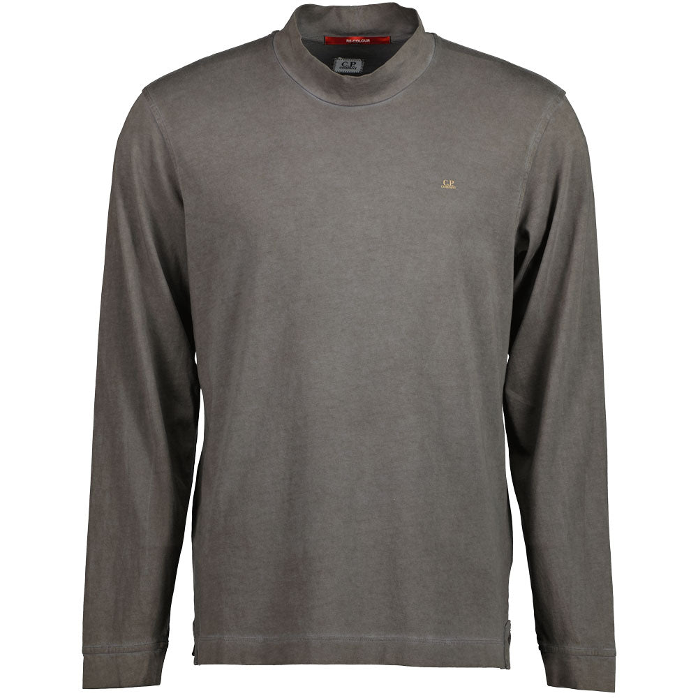 C.P. Company | C.P. Long Sleeve Re-Colour Logo T-Shirt - Grey
