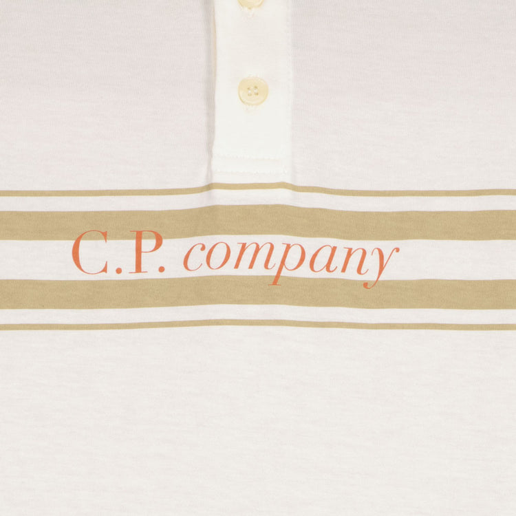 C.P. Junior Long Sleeve Stripe Logo Polo - Casual Basement