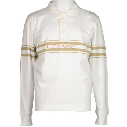 C.P. Junior Long Sleeve Stripe Logo Polo - Casual Basement