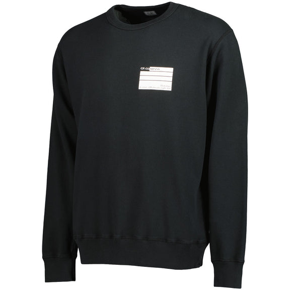 パーカー・フーディ C.P. Company Emerized' Black Cotton Sweatshirt C.P. Company SWEATSHIRTS - CREW NECK Black | BSTN Store