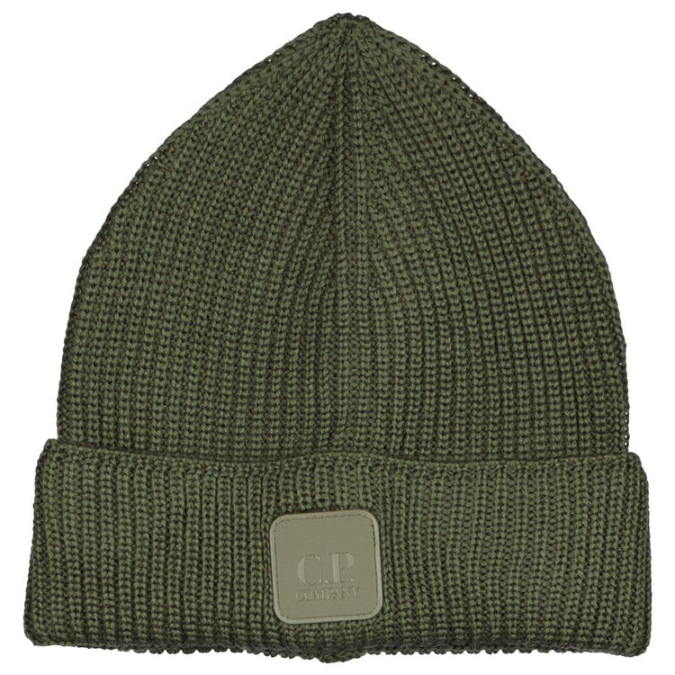 Merino Wool Rubber Logo Beanie - Casual Basement